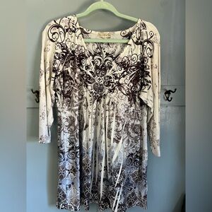 Live and Let Live Black and White Blouse